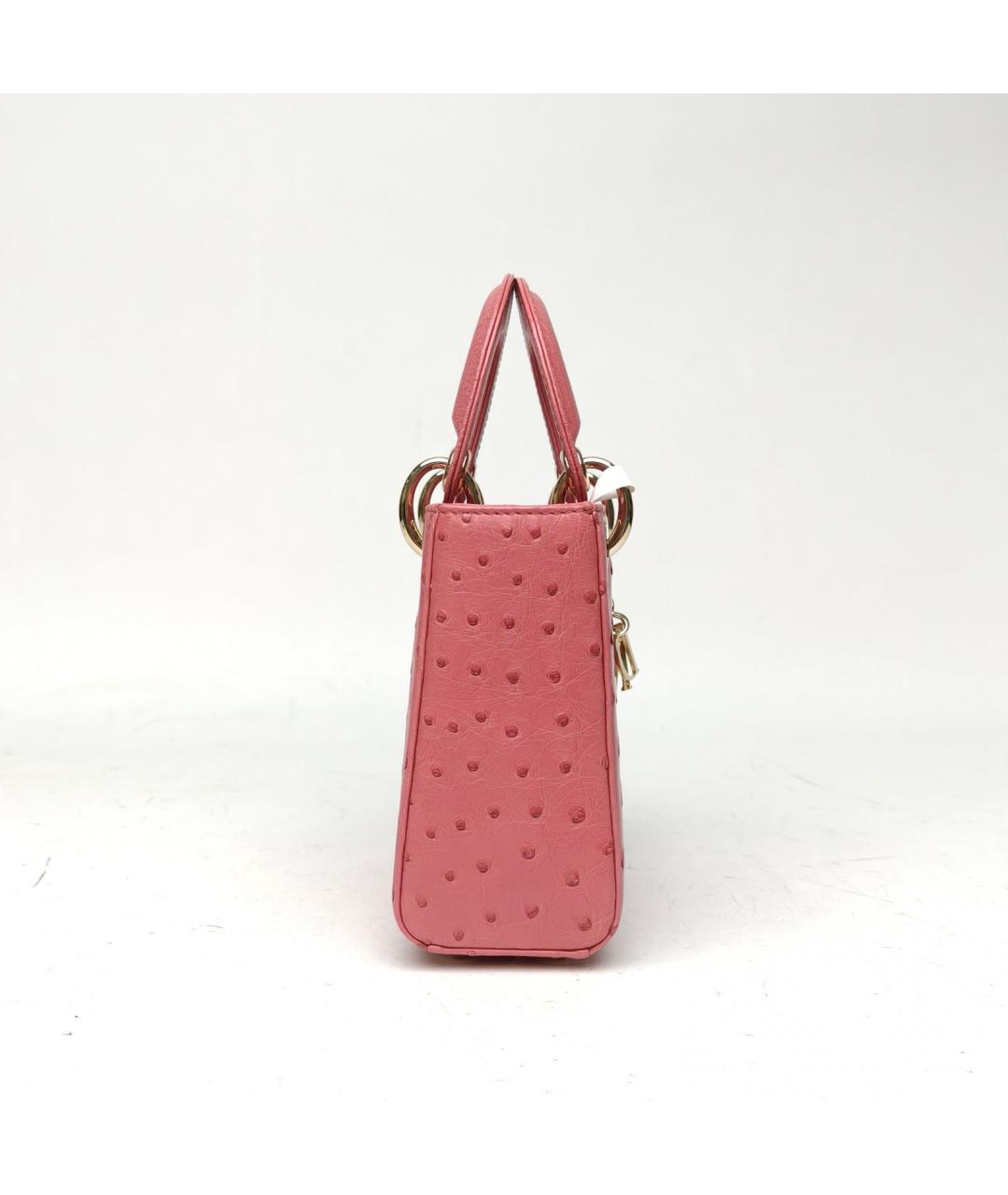 CHRISTIAN DIOR Розовая сумка через плечо из экзотической кожи, фото 5