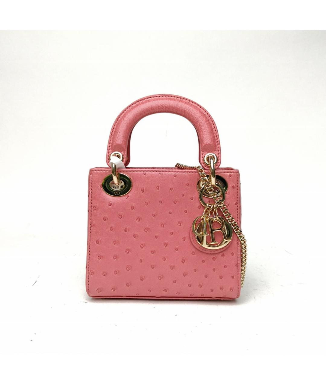CHRISTIAN DIOR Розовая сумка через плечо из экзотической кожи, фото 2