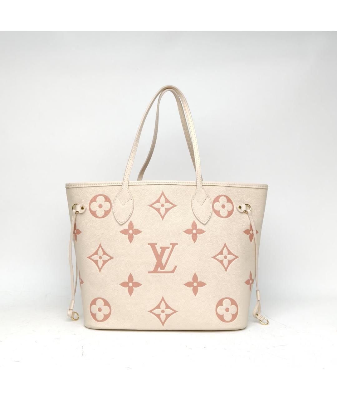 LOUIS VUITTON Бежевая кожаная сумка тоут, фото 2