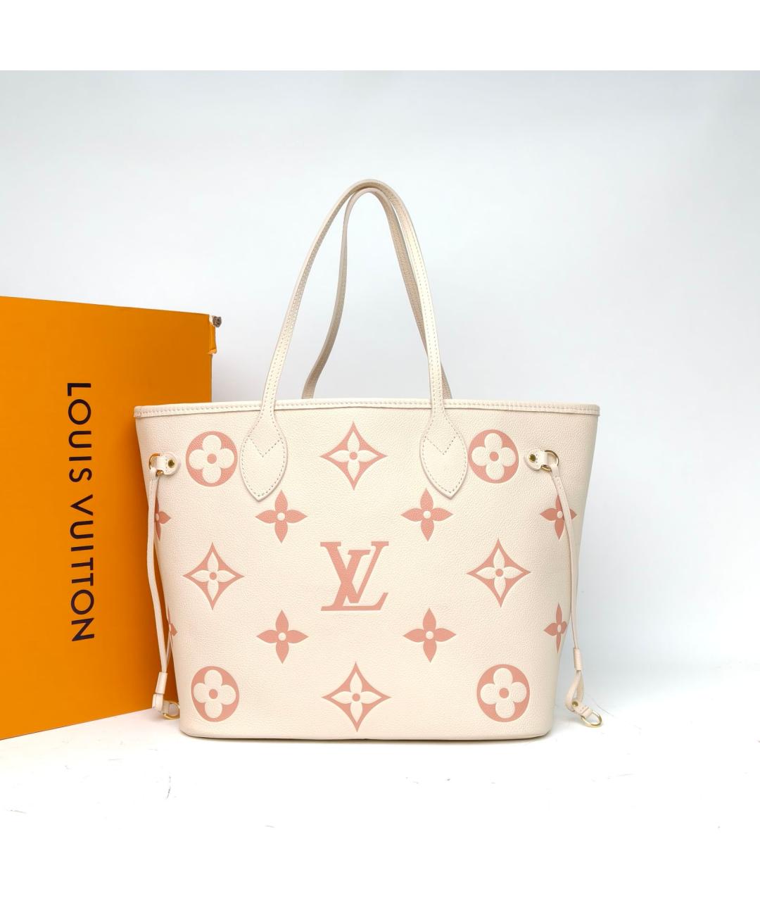 LOUIS VUITTON Бежевая кожаная сумка тоут, фото 8