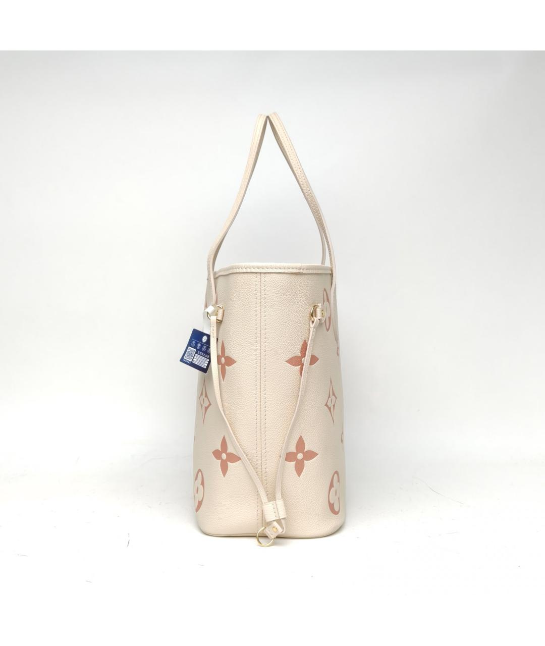 LOUIS VUITTON Бежевая кожаная сумка тоут, фото 5