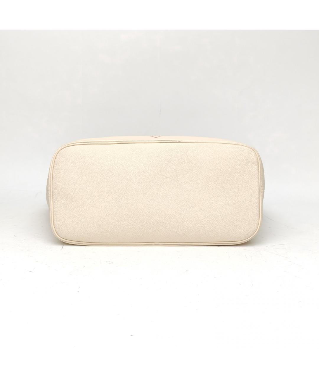 LOUIS VUITTON Бежевая кожаная сумка тоут, фото 6