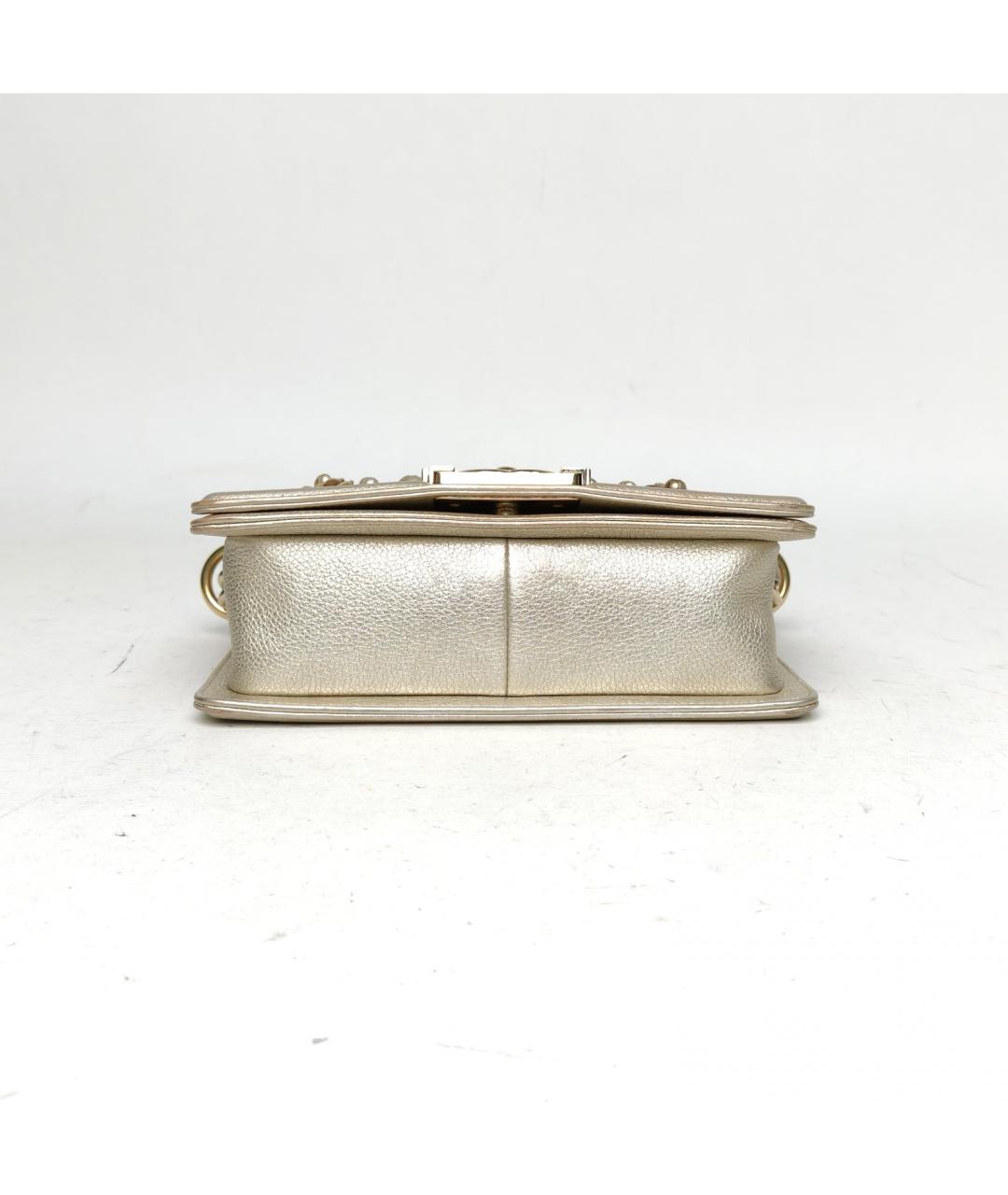 CHANEL Золотая кожаная сумка через плечо, фото 6