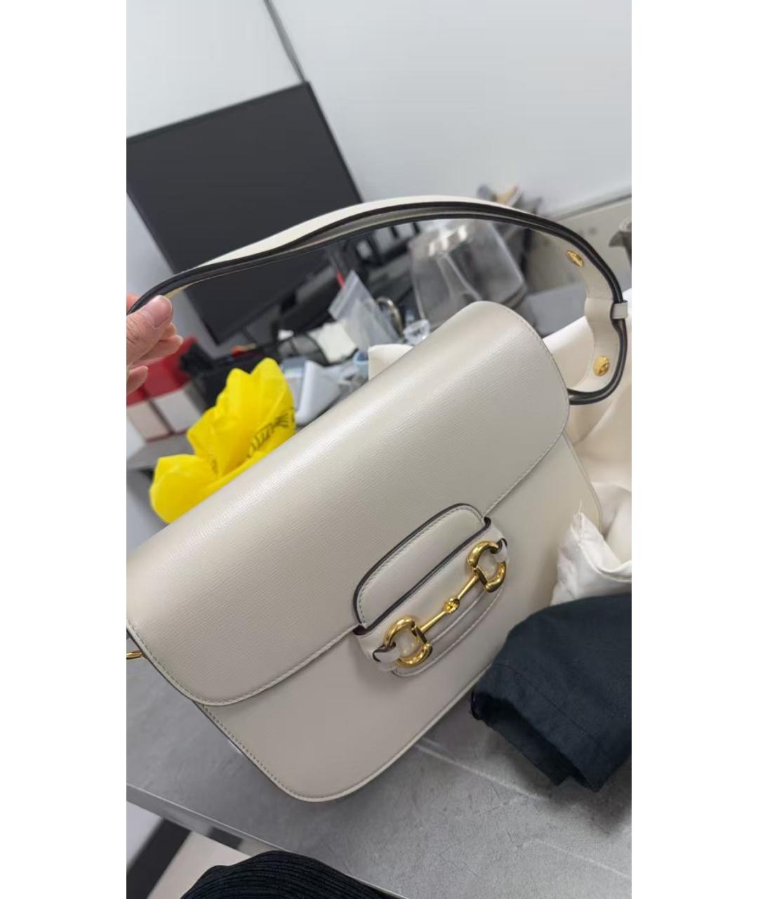 GUCCI Белая кожаная сумка через плечо, фото 9
