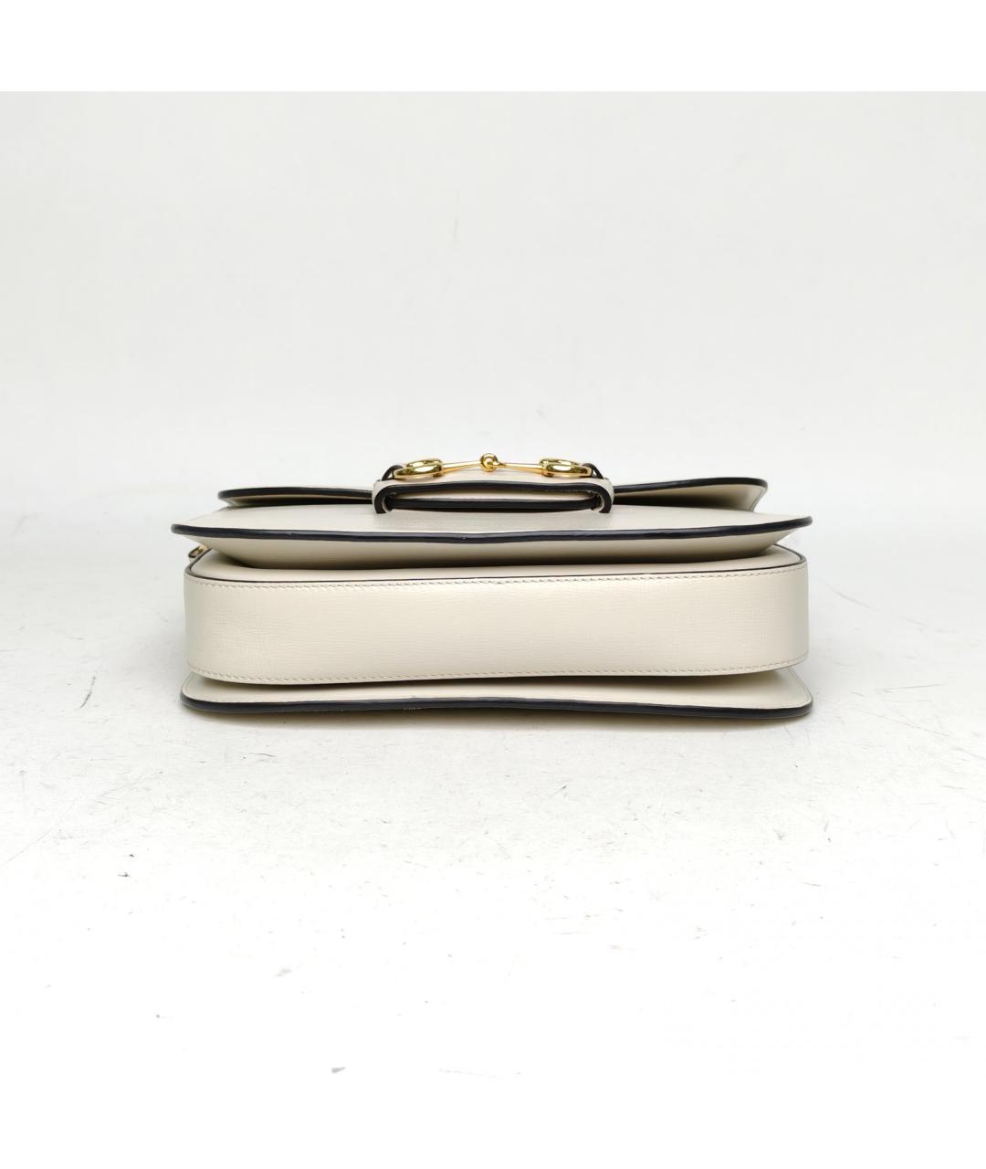 GUCCI Белая кожаная сумка через плечо, фото 6