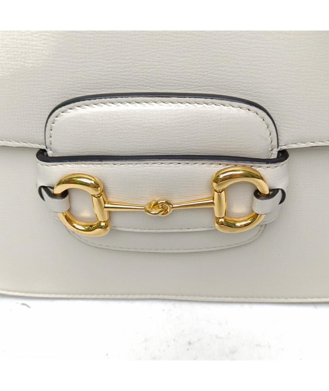 GUCCI Белая кожаная сумка через плечо, фото 7
