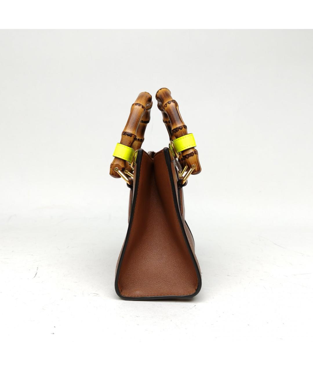 GUCCI Коричневая кожаная сумка с короткими ручками, фото 5