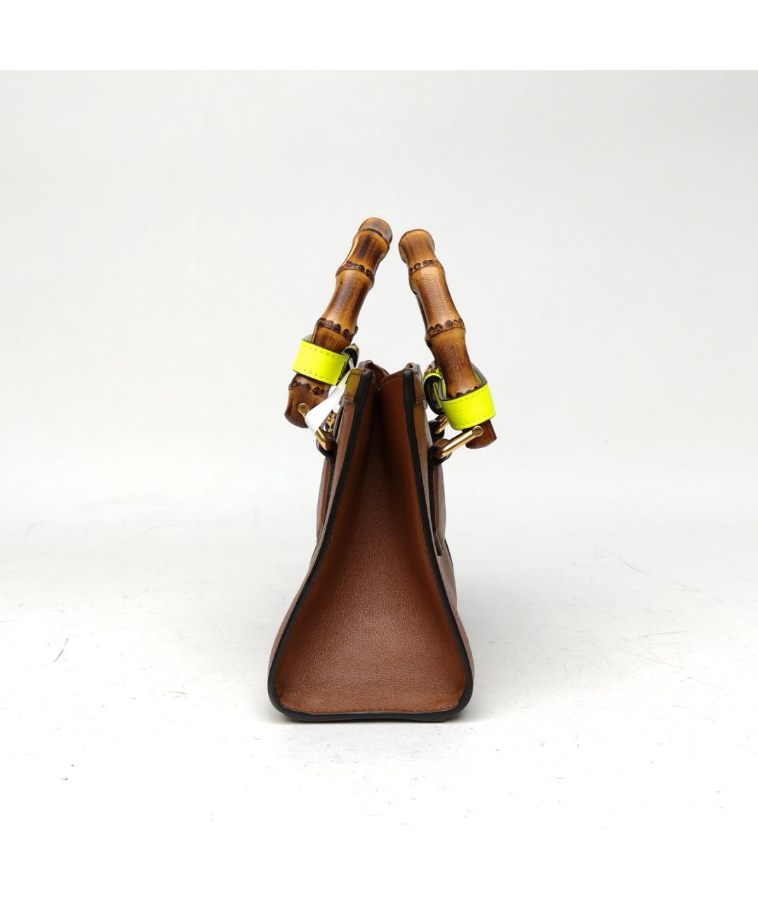 GUCCI Коричневая кожаная сумка с короткими ручками, фото 3