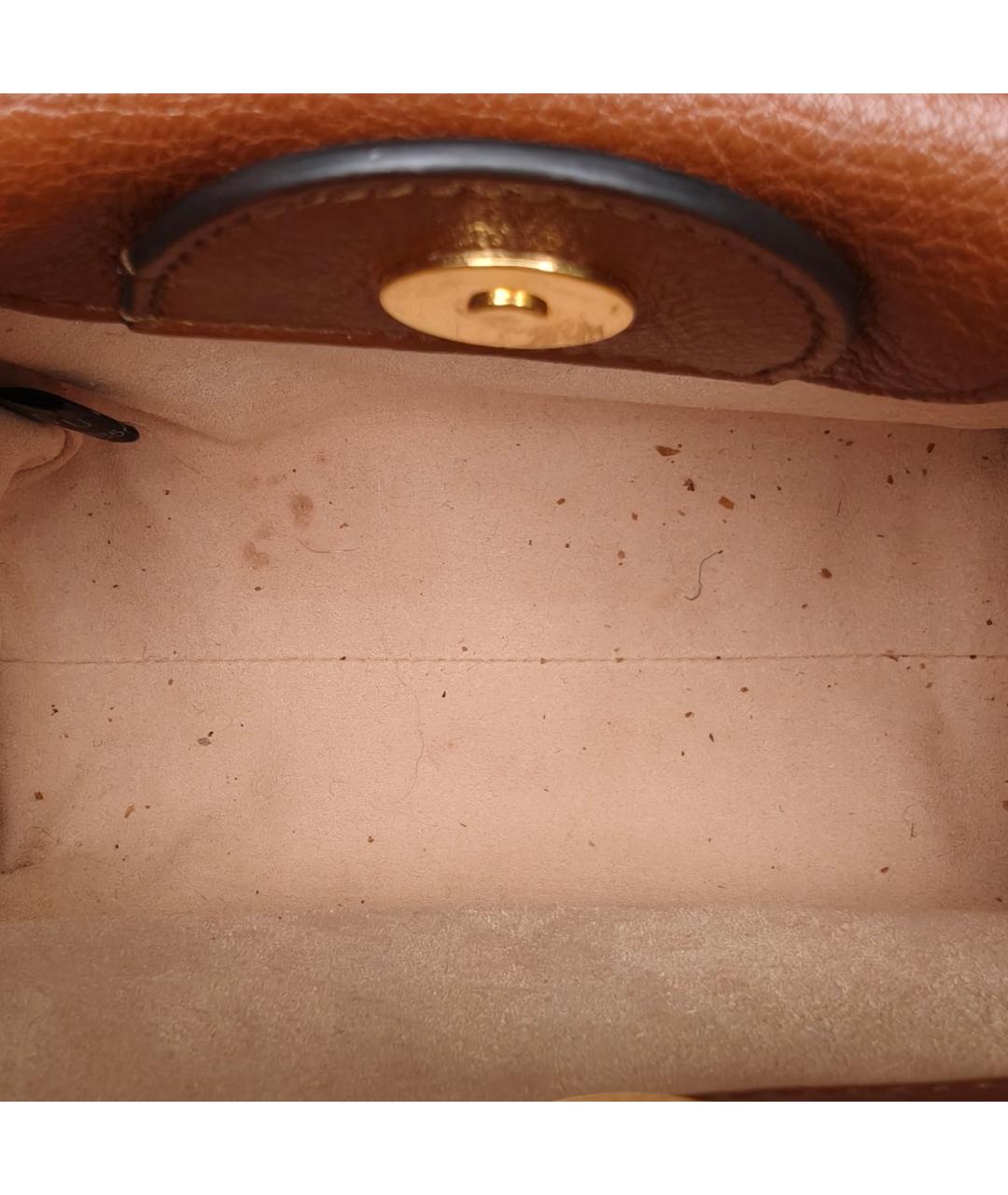GUCCI Коричневая кожаная сумка с короткими ручками, фото 8