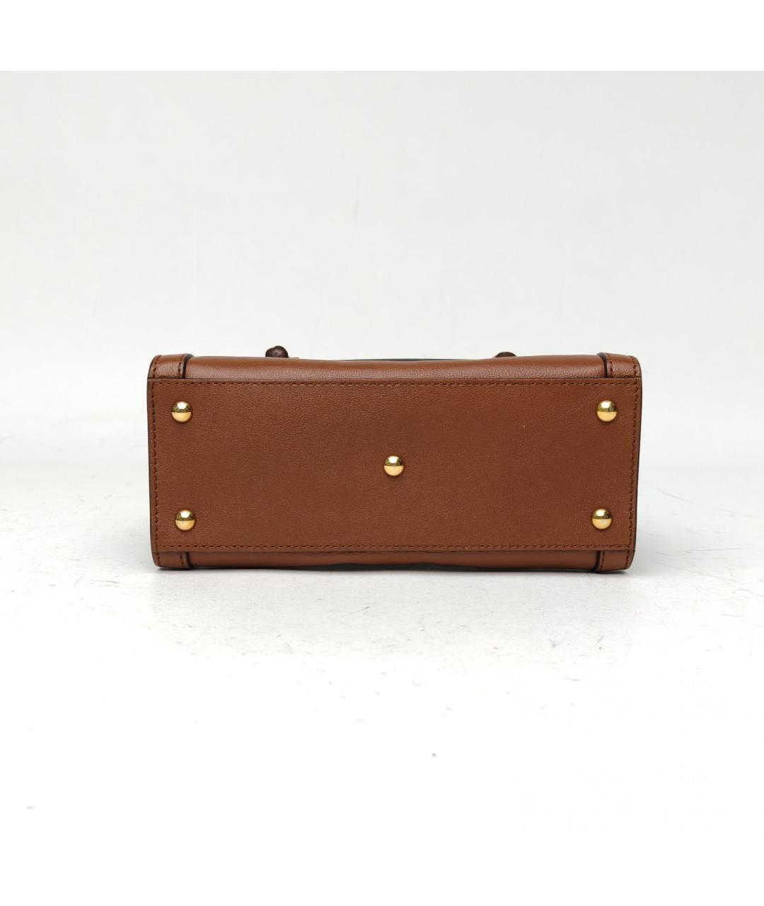 GUCCI Коричневая кожаная сумка с короткими ручками, фото 6