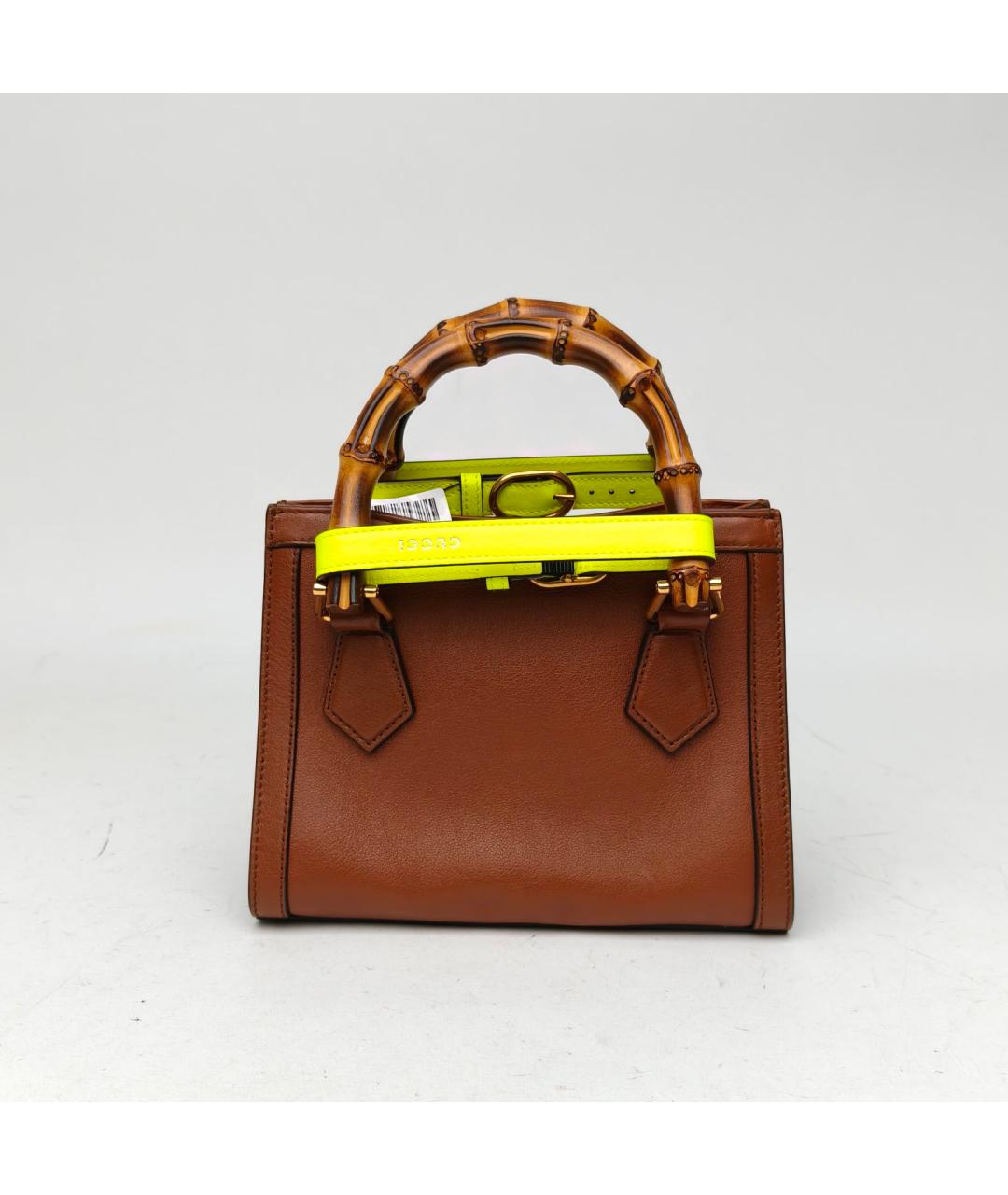 GUCCI Коричневая кожаная сумка с короткими ручками, фото 4