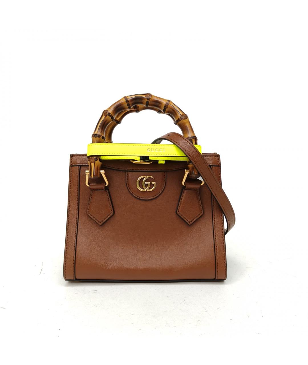 GUCCI Коричневая кожаная сумка с короткими ручками, фото 2