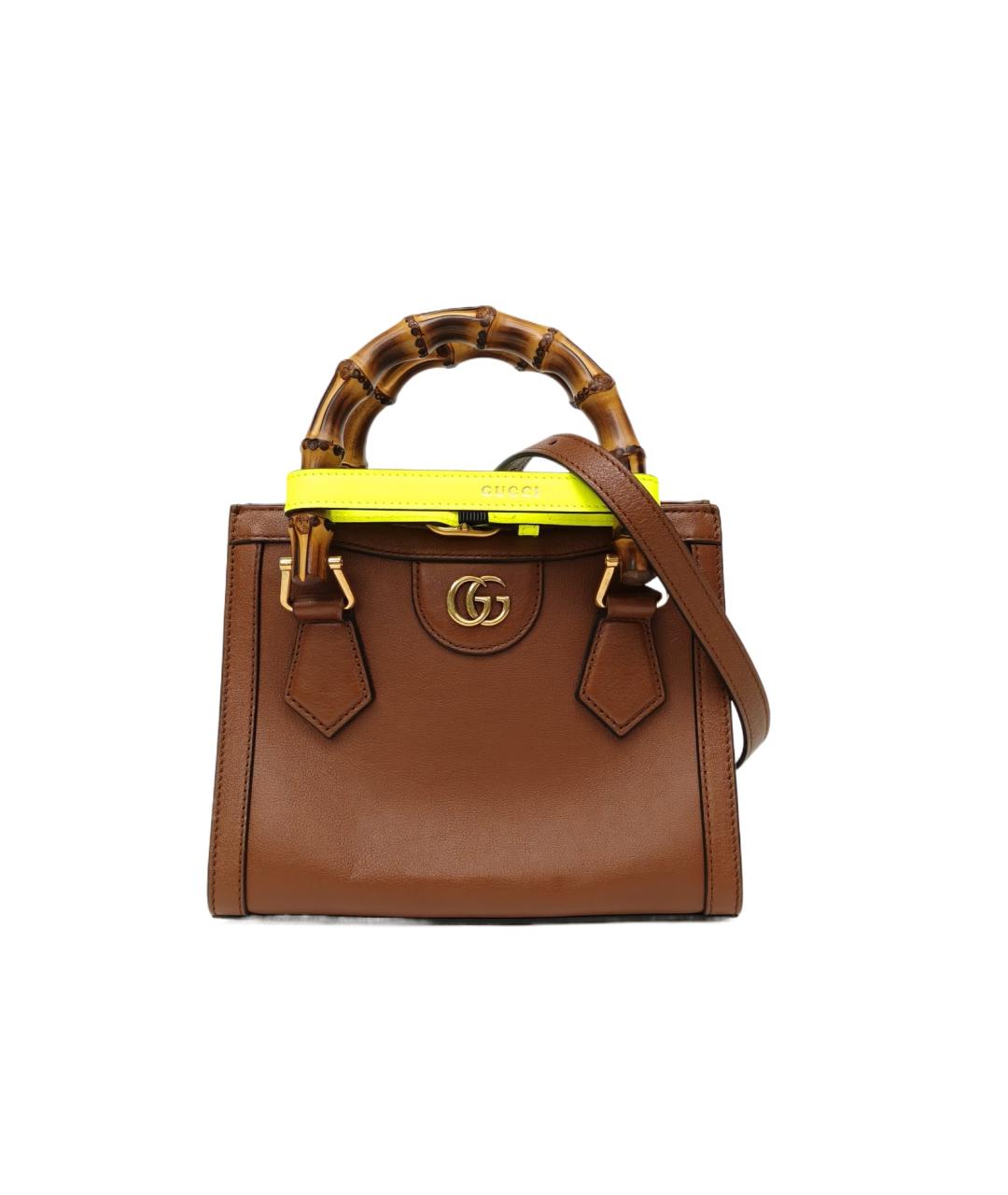 GUCCI Коричневая кожаная сумка с короткими ручками, фото 10