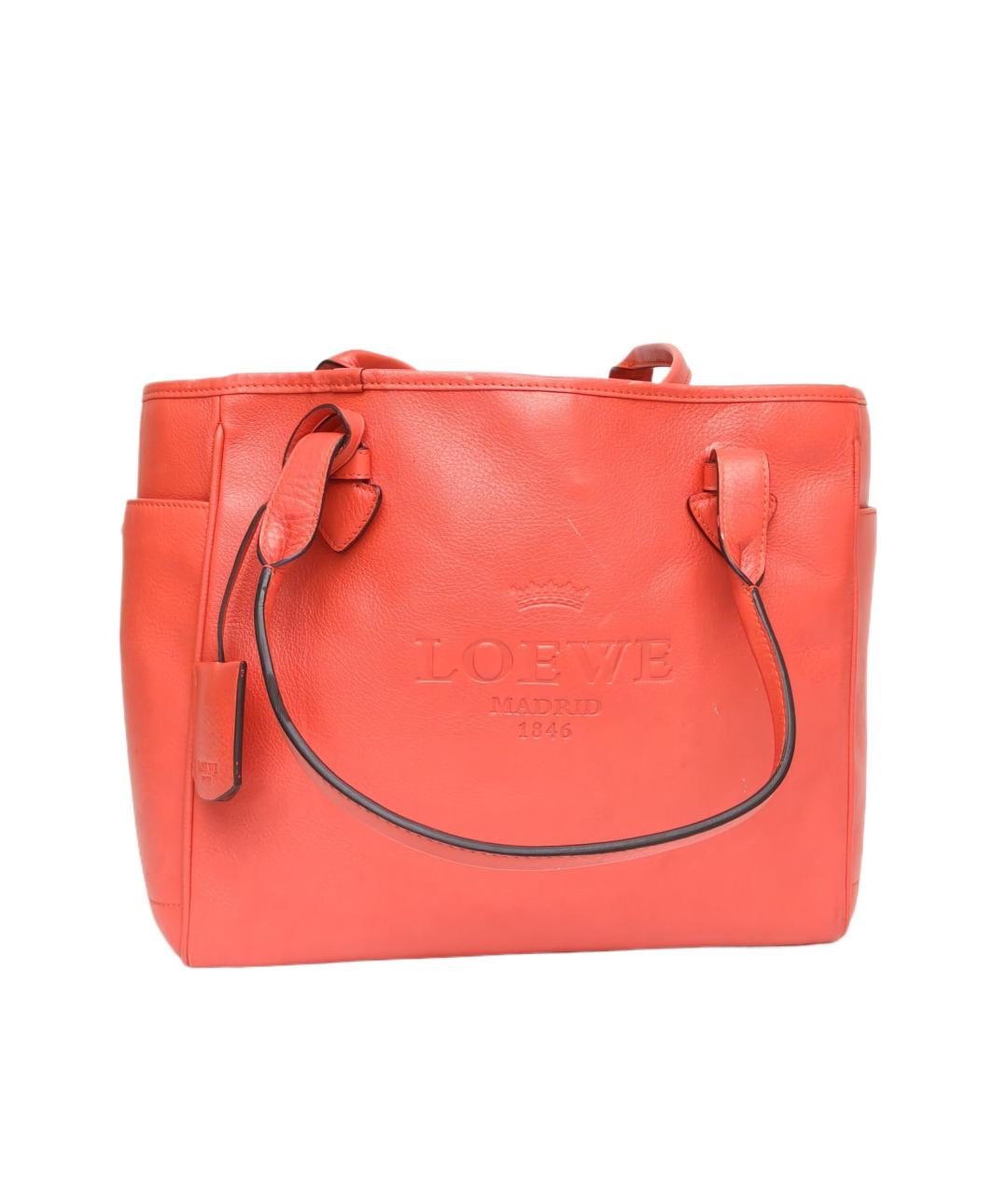 LOEWE Коралловая кожаная сумка через плечо, фото 10