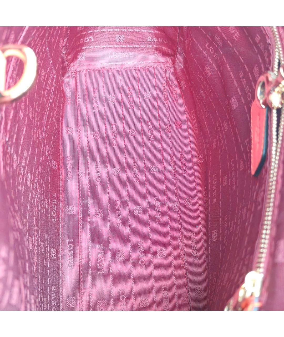 LOEWE Коралловая кожаная сумка через плечо, фото 9