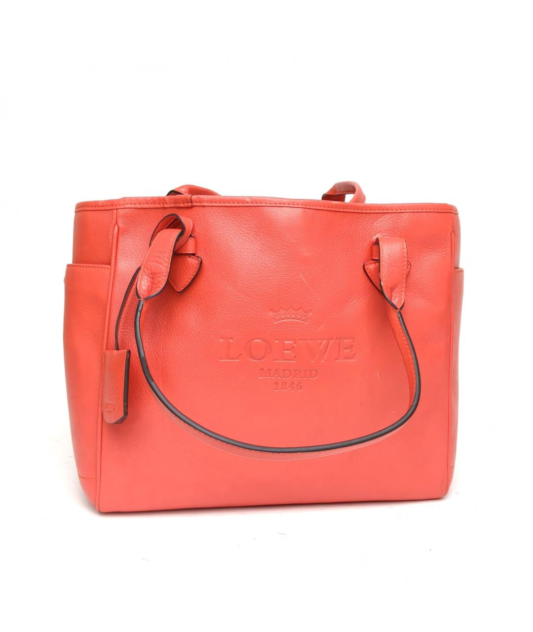 LOEWE Коралловая кожаная сумка через плечо, фото 2