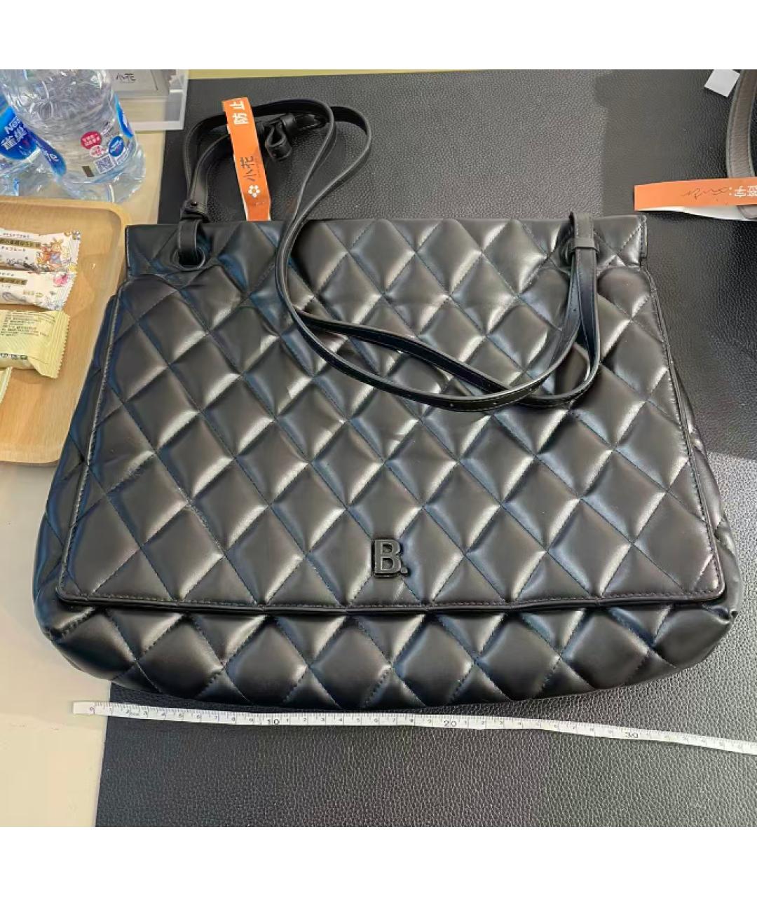 BALENCIAGA Черная кожаная сумка с короткими ручками, фото 8