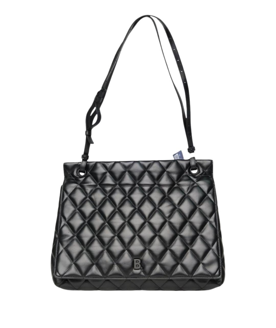 BALENCIAGA Черная кожаная сумка с короткими ручками, фото 1