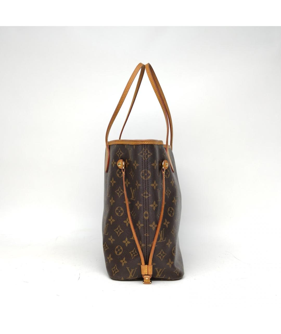 LOUIS VUITTON Коричневая кожаная сумка тоут, фото 3