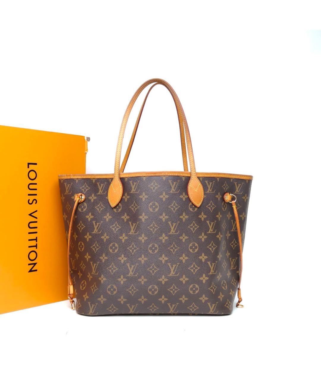 LOUIS VUITTON Коричневая кожаная сумка тоут, фото 8