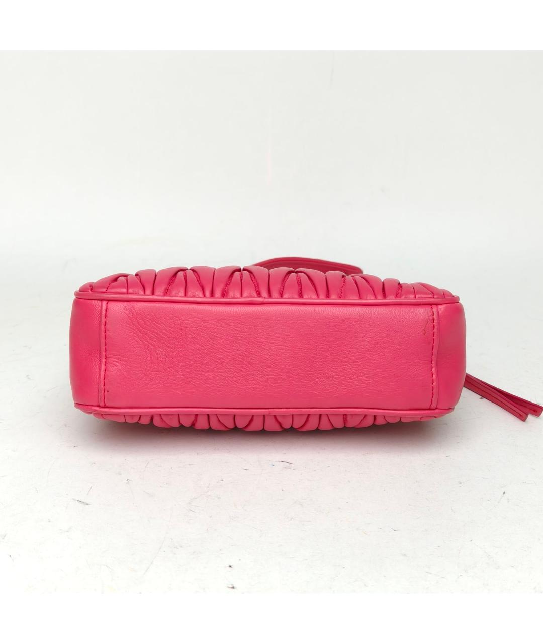 MIU MIU Розовая кожаная сумка через плечо, фото 4