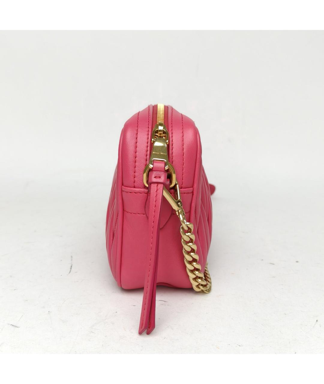 MIU MIU Розовая кожаная сумка через плечо, фото 3