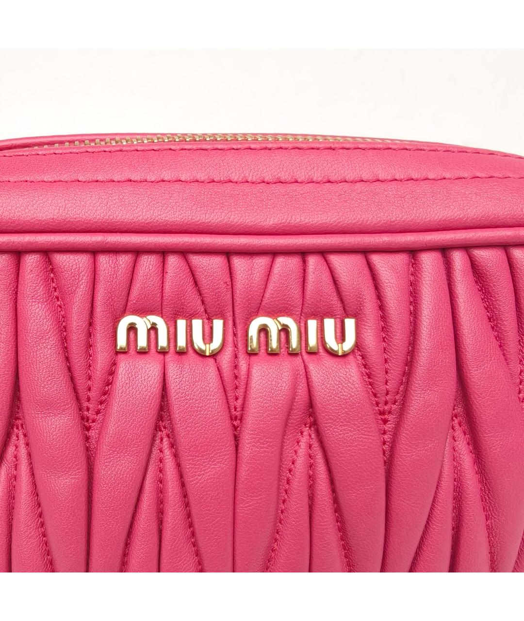 MIU MIU Розовая кожаная сумка через плечо, фото 5