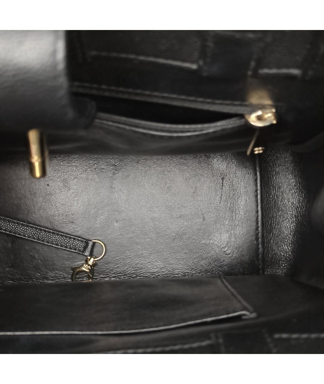 CHANEL Черная кожаная сумка с короткими ручками, фото 7