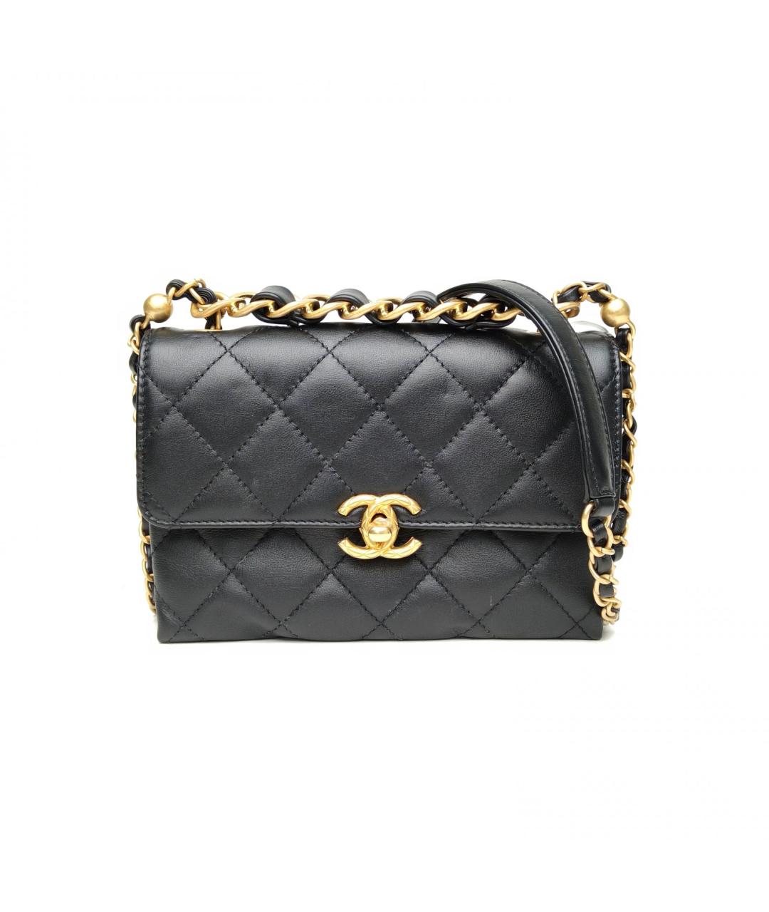 CHANEL Черная кожаная сумка через плечо, фото 2