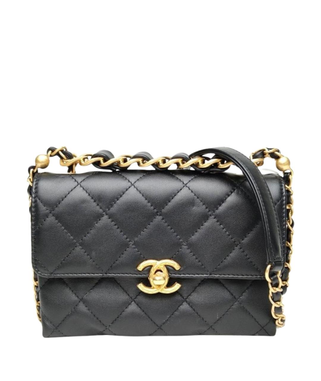 CHANEL Черная кожаная сумка через плечо, фото 1