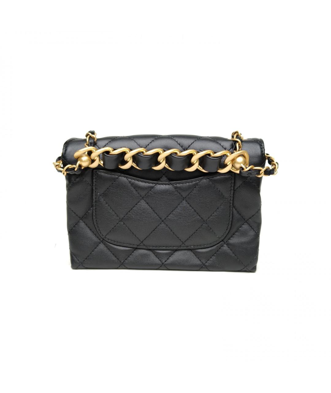 CHANEL Черная кожаная сумка через плечо, фото 4