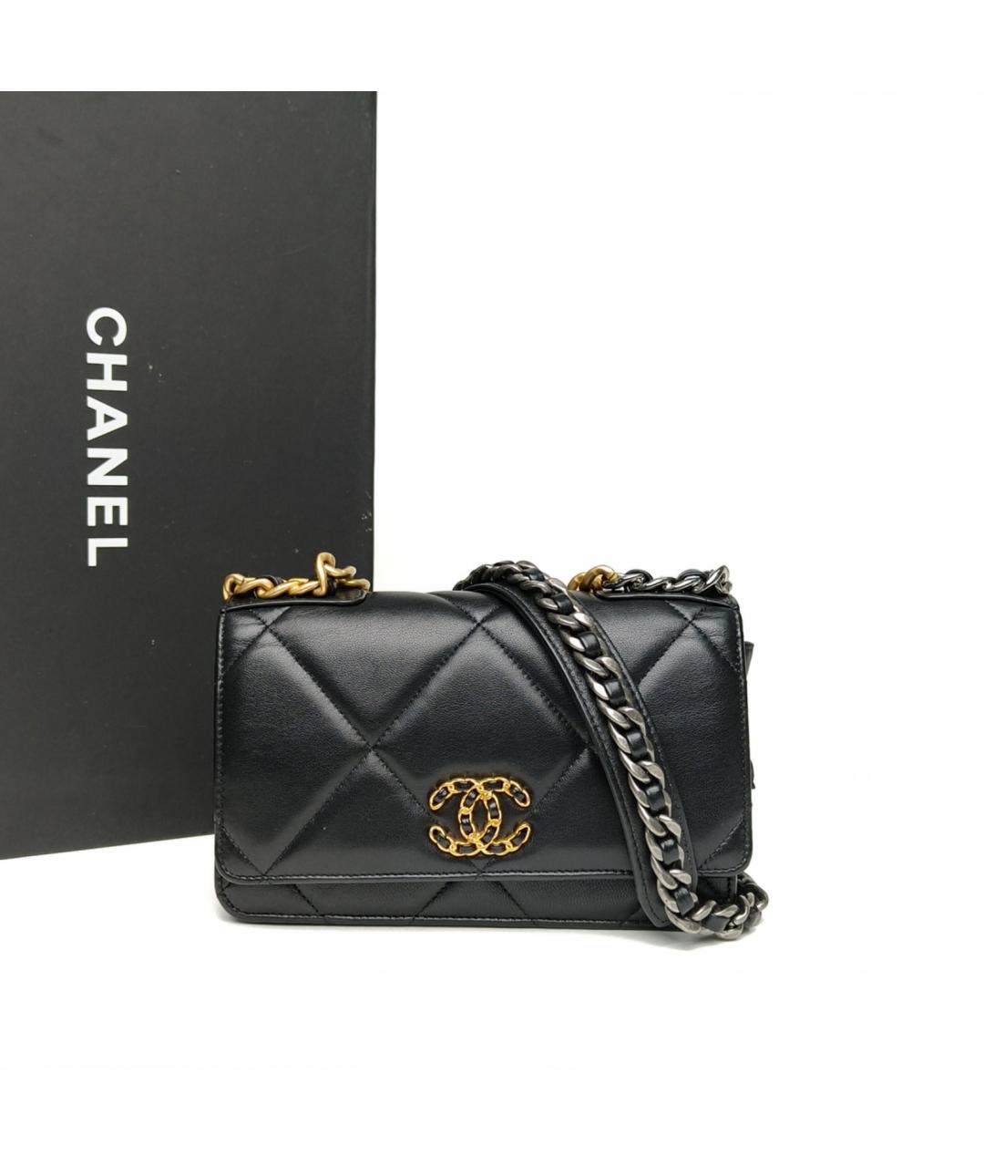 CHANEL Черная кожаная сумка через плечо, фото 7