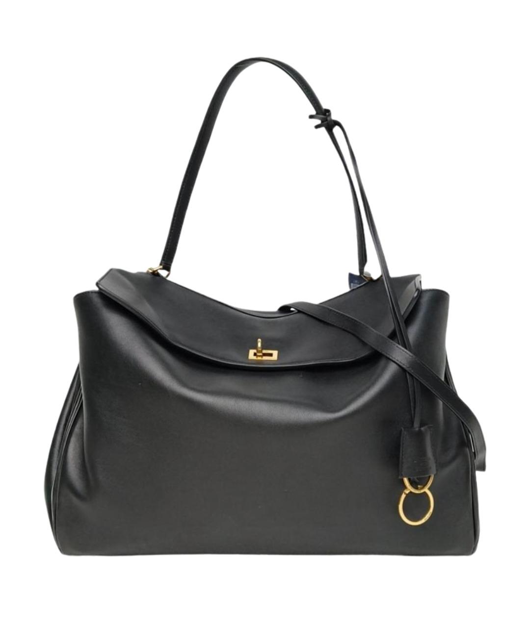 BALENCIAGA Черная кожаная сумка через плечо, фото 1