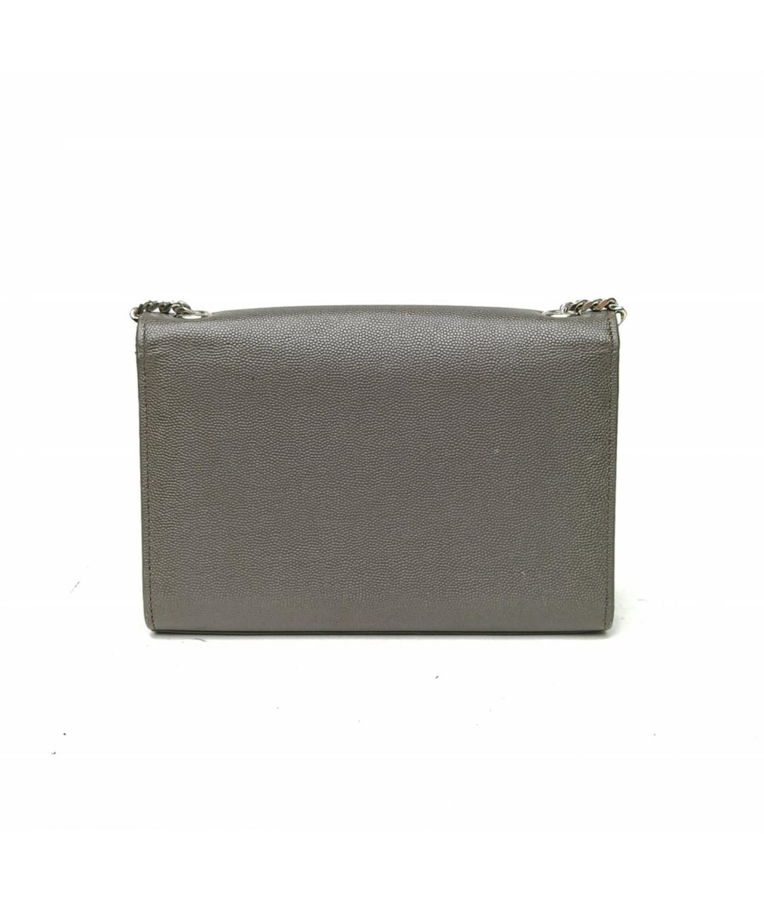 SAINT LAURENT Серая кожаная сумка через плечо, фото 4