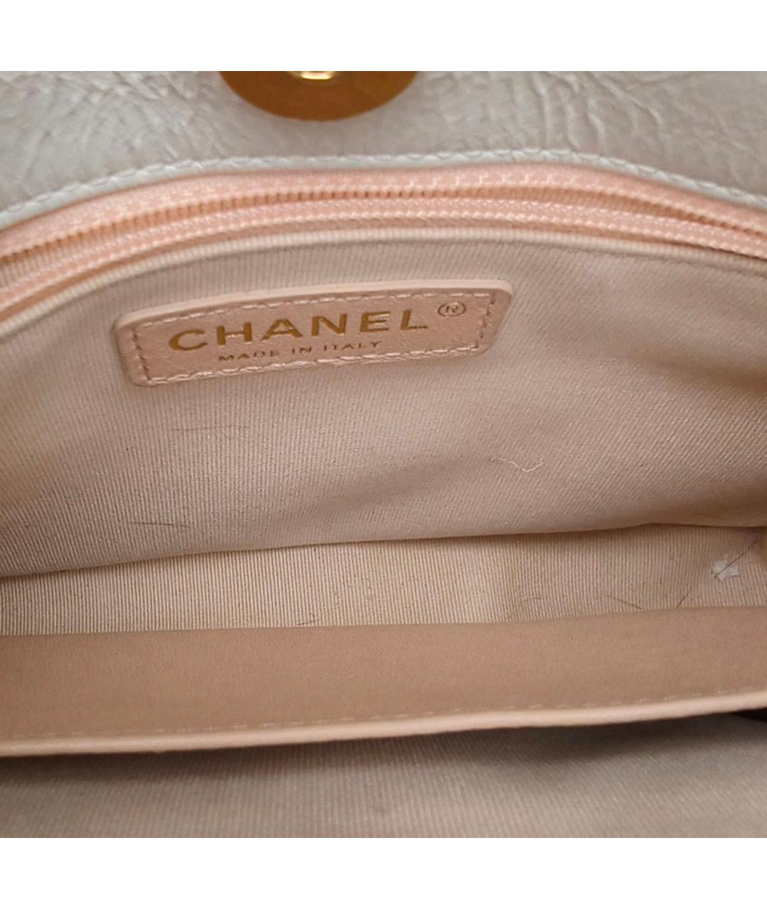 CHANEL Белая кожаная сумка через плечо, фото 8