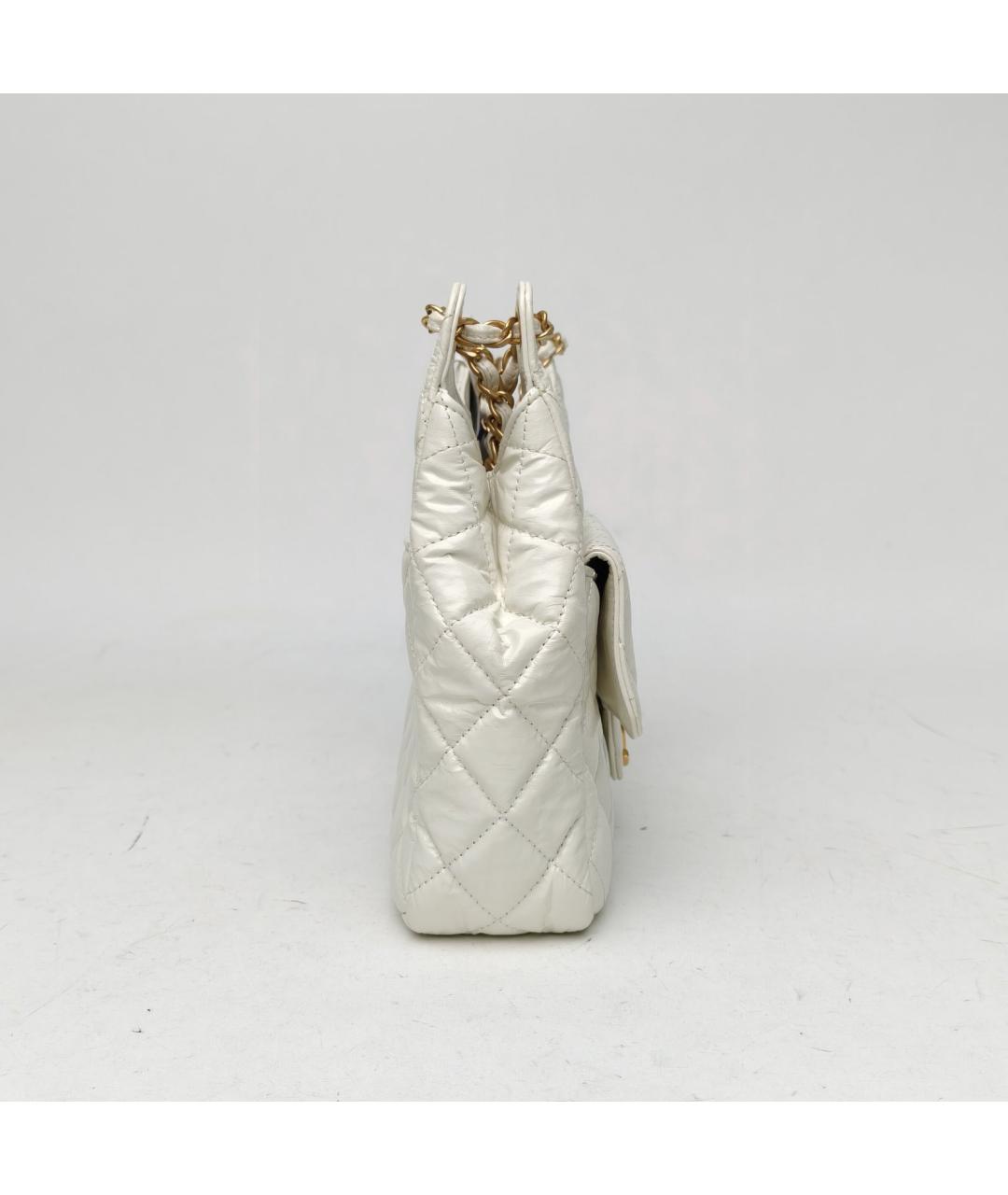 CHANEL Белая кожаная сумка через плечо, фото 5