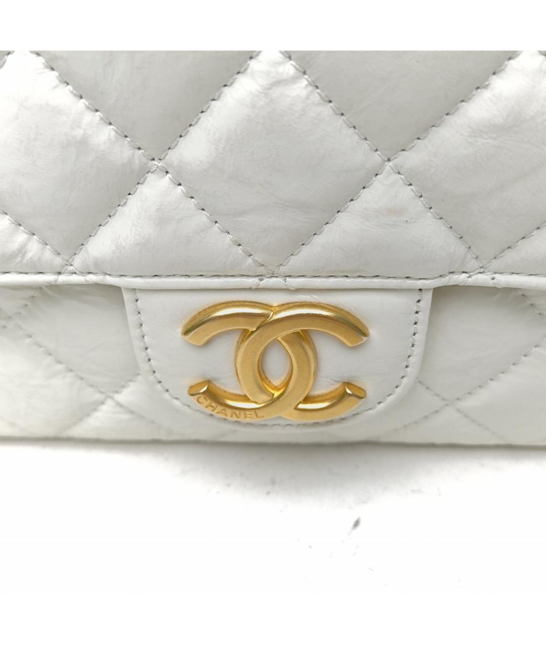 CHANEL Белая кожаная сумка через плечо, фото 7