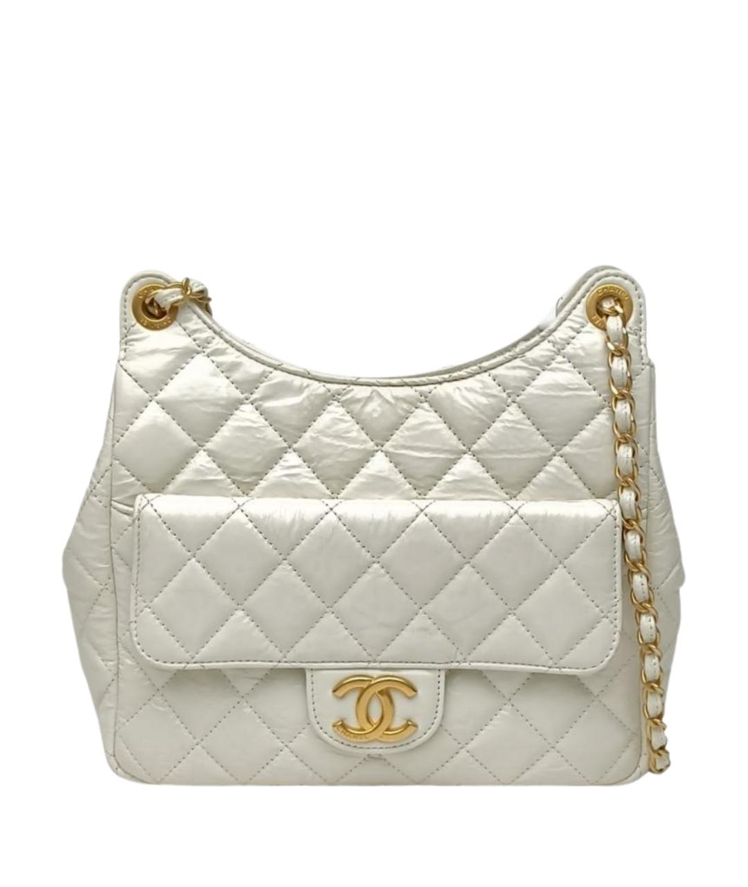 CHANEL Белая кожаная сумка через плечо, фото 1