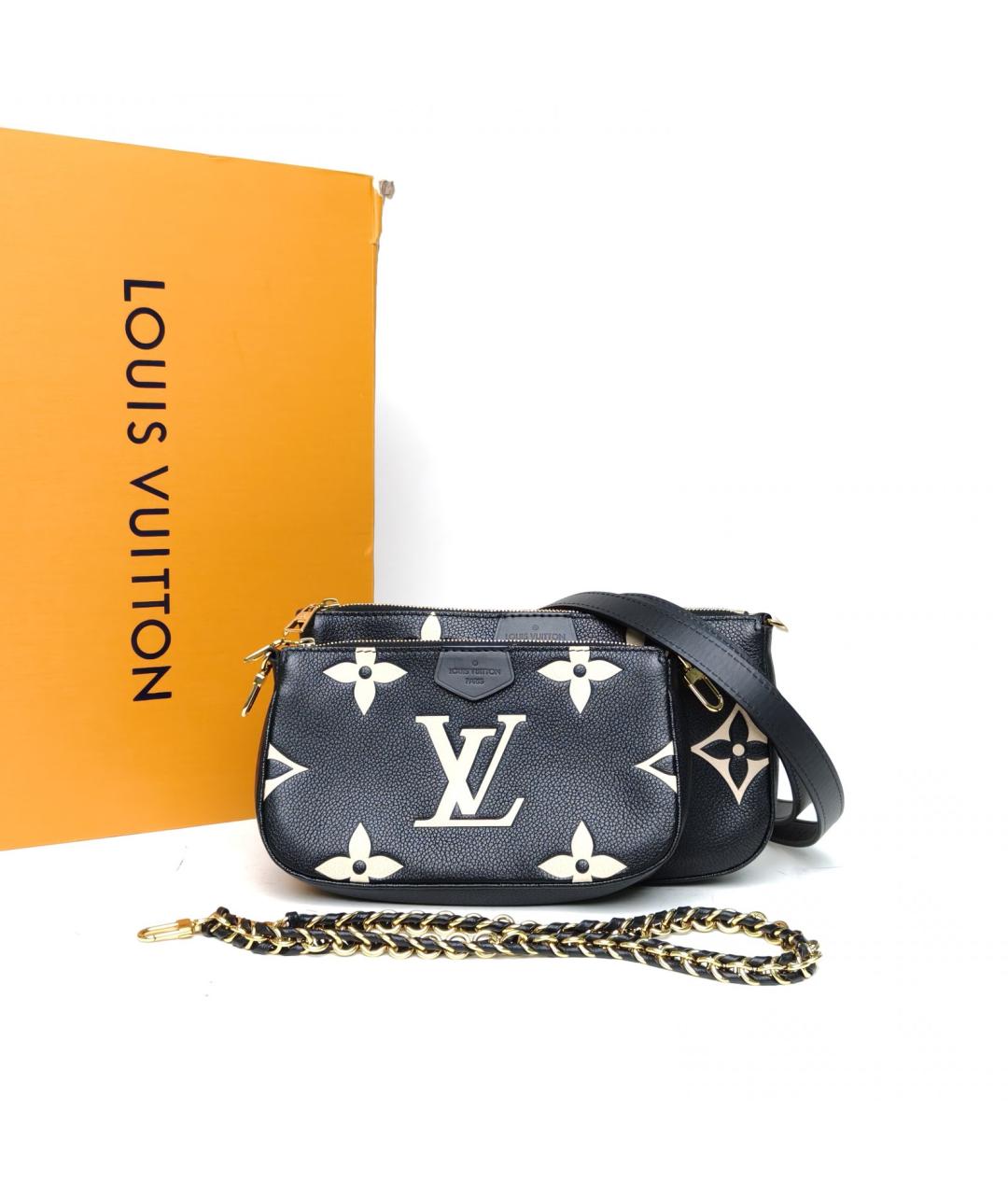 LOUIS VUITTON Черная кожаная сумка через плечо, фото 8