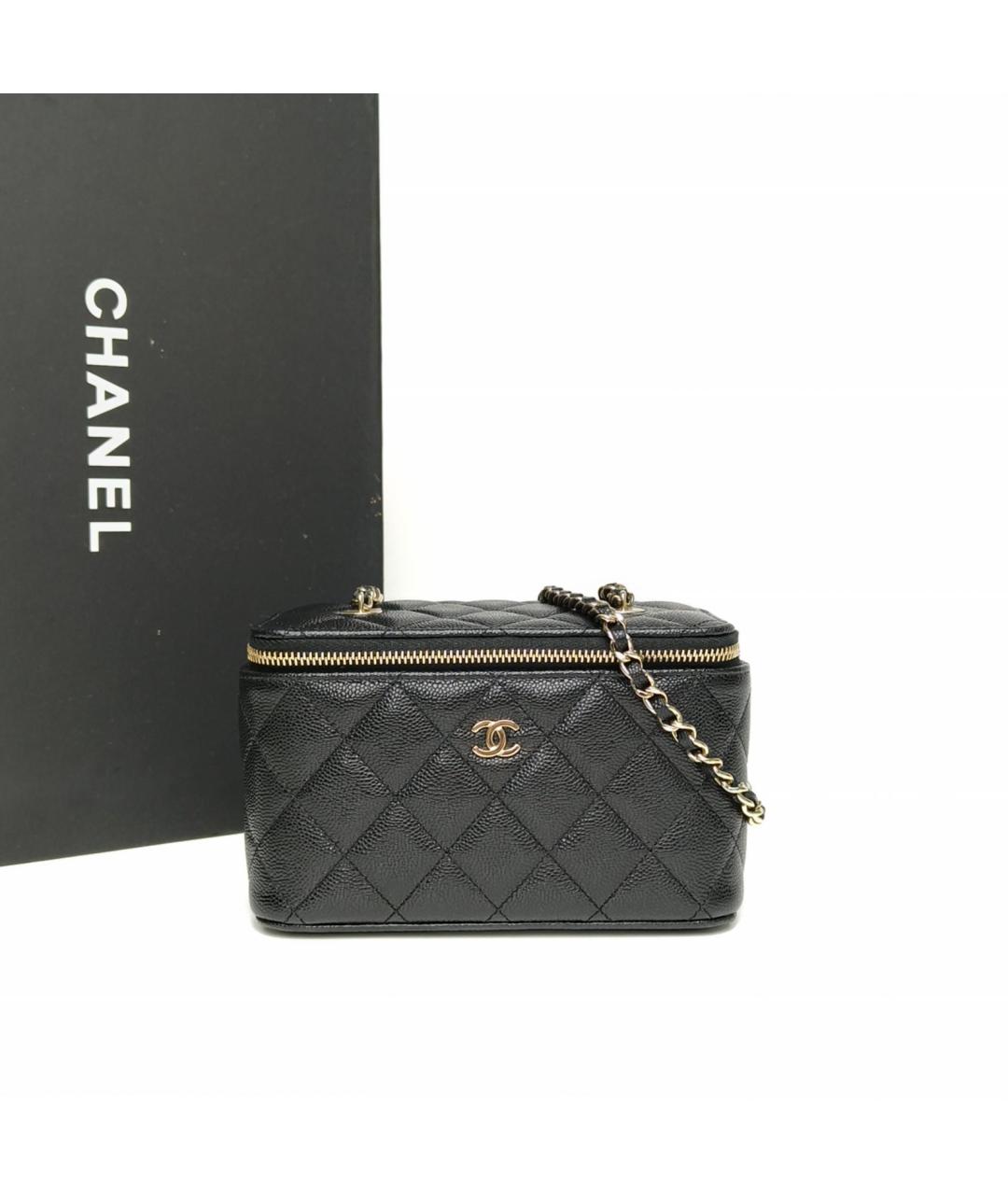 CHANEL Черная кожаная сумка через плечо, фото 8