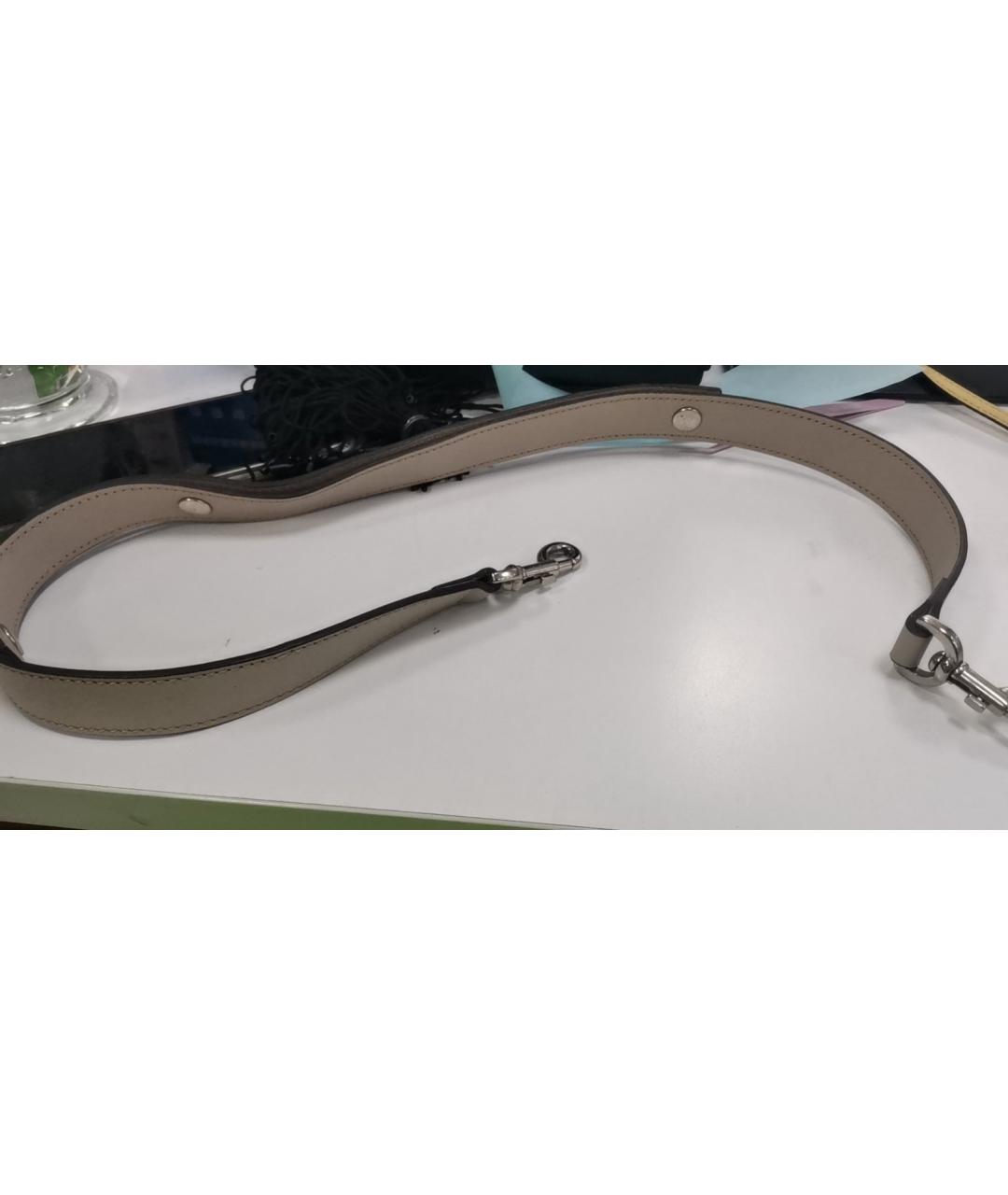 FENDI Бежевая кожаная сумка с короткими ручками, фото 9