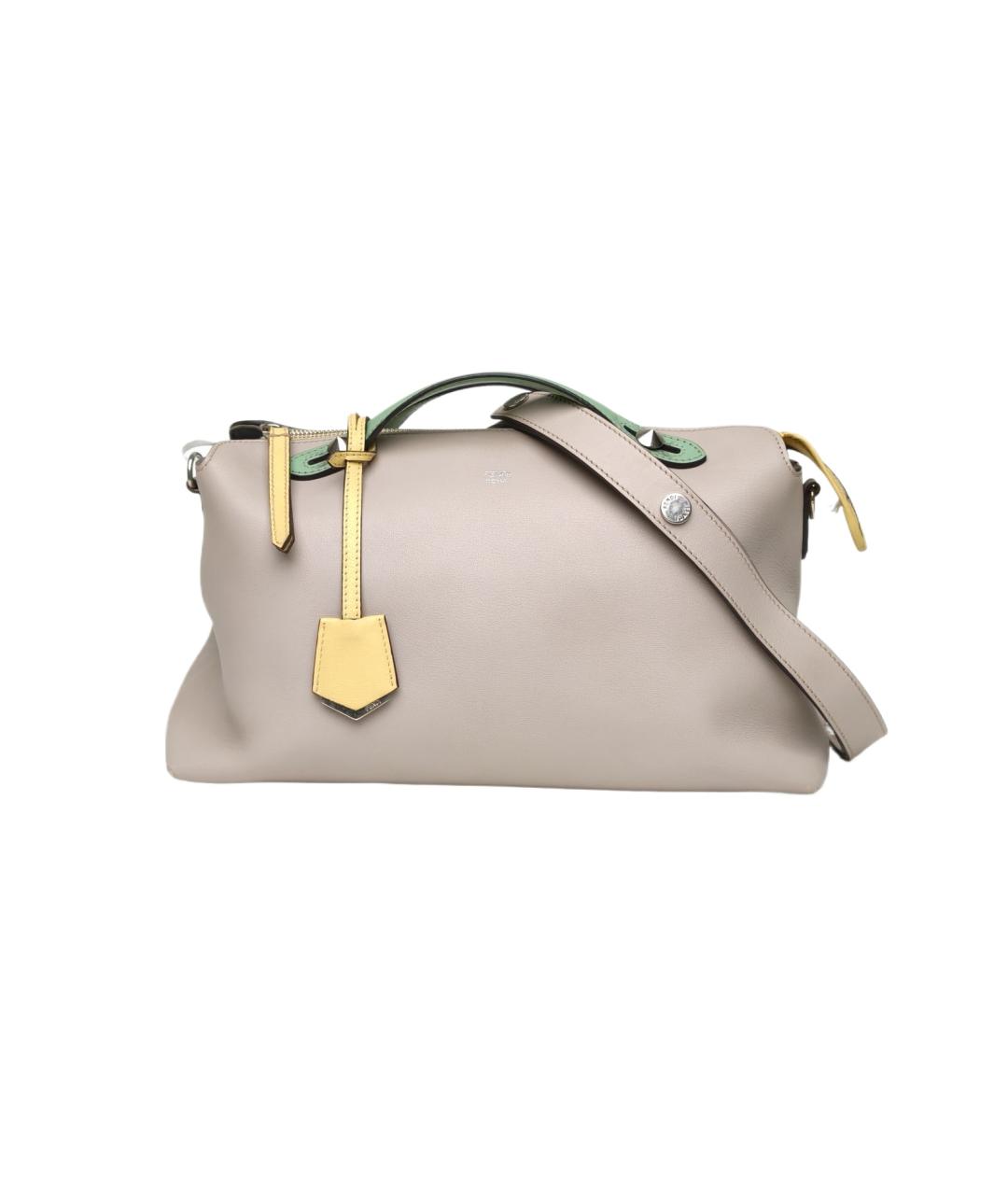 FENDI Бежевая кожаная сумка с короткими ручками, фото 10