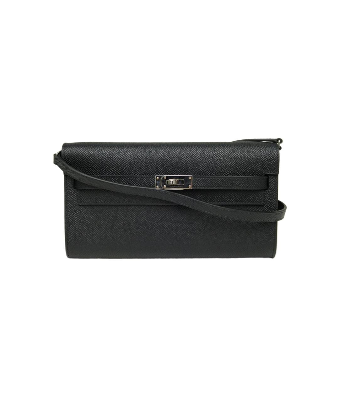 HERMES Черная кожаная сумка через плечо, фото 9