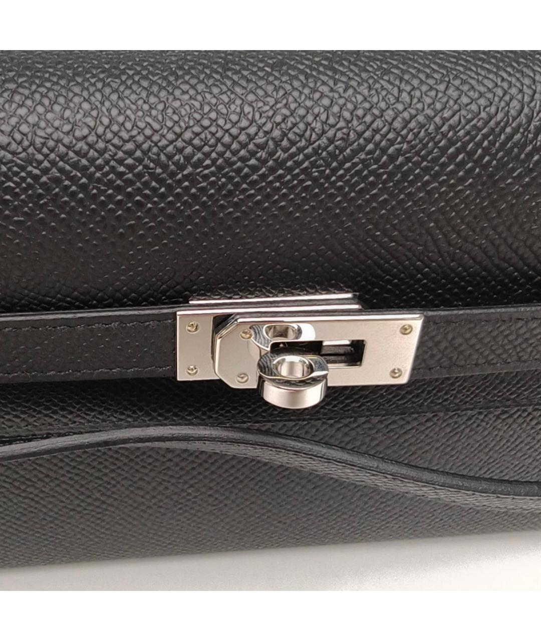 HERMES Черная кожаная сумка через плечо, фото 7