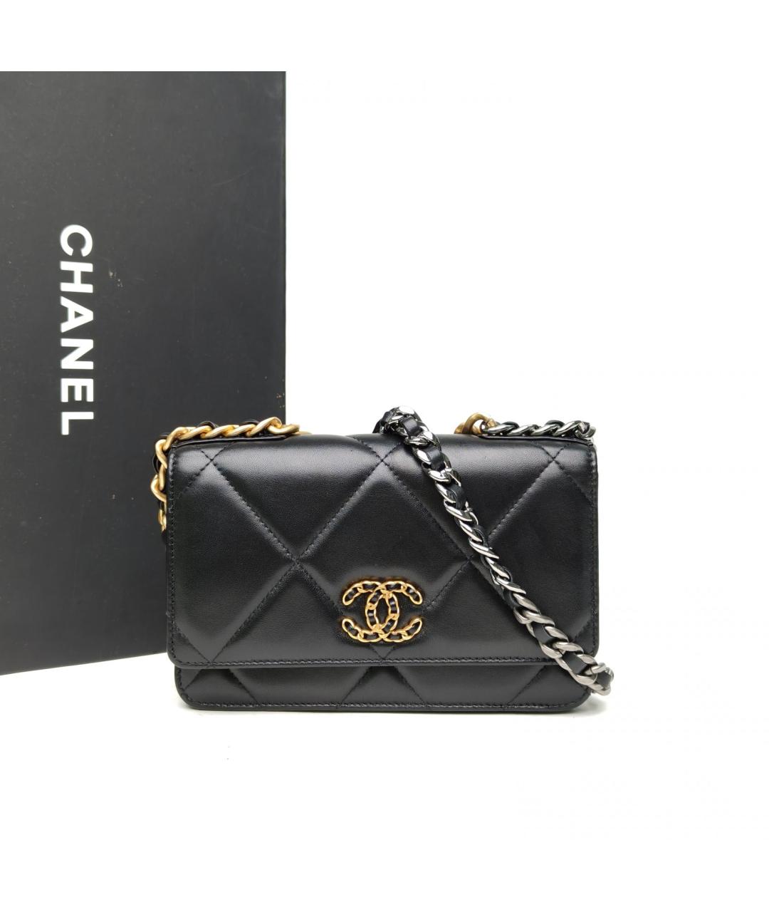 CHANEL Черная кожаная сумка через плечо, фото 9