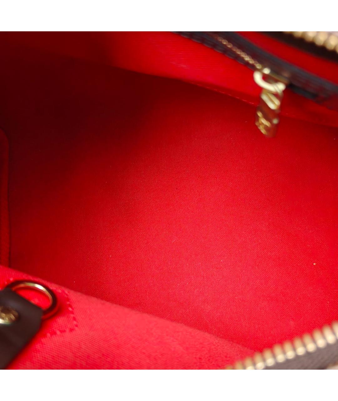 LOUIS VUITTON Коричневая кожаная сумка с короткими ручками, фото 6