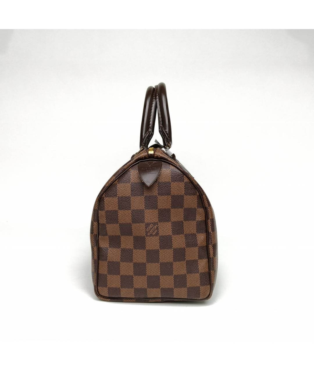 LOUIS VUITTON Коричневая кожаная сумка с короткими ручками, фото 3