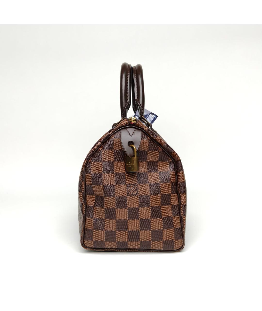 LOUIS VUITTON Коричневая кожаная сумка с короткими ручками, фото 5