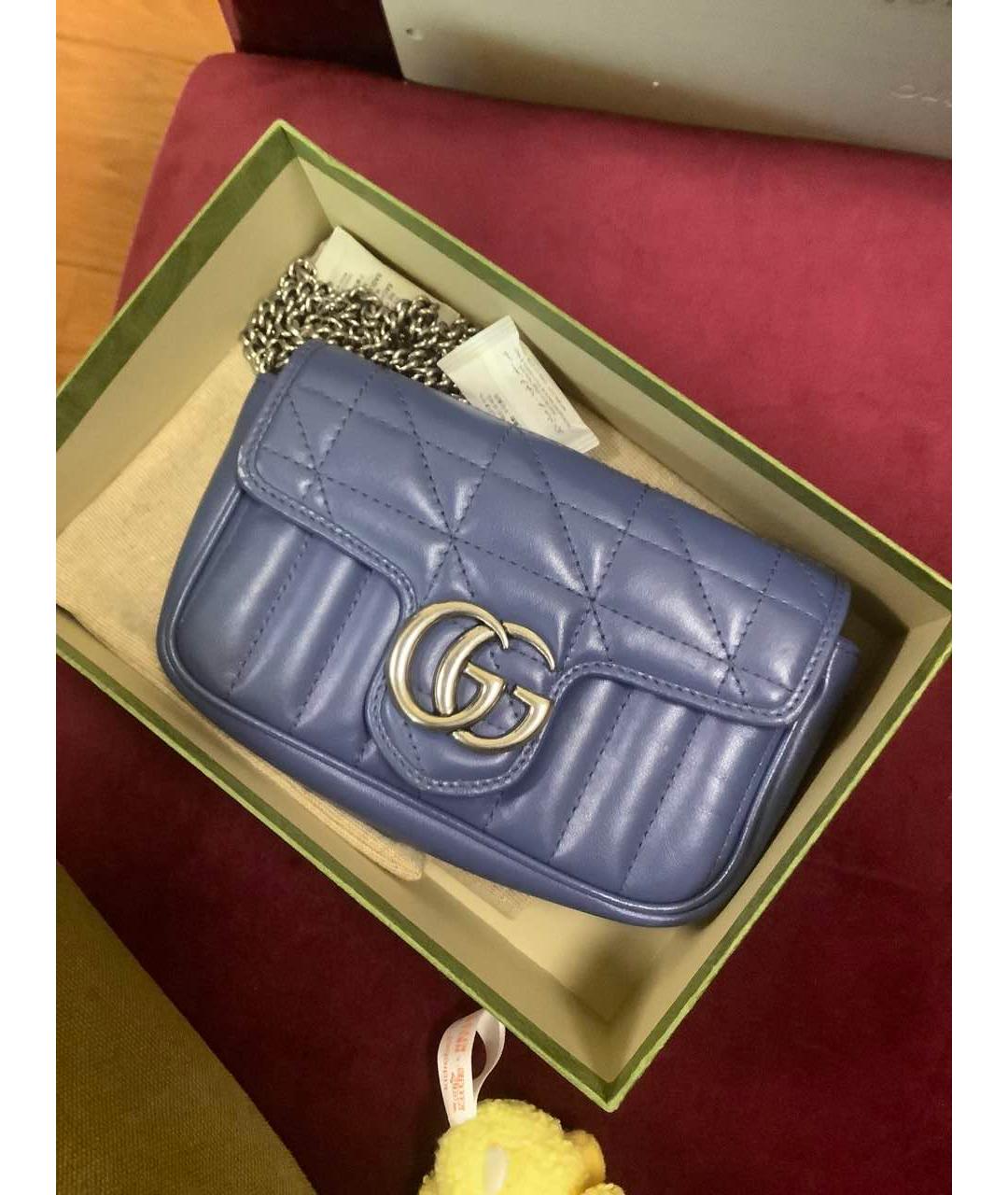 GUCCI Синяя кожаная сумка через плечо, фото 9