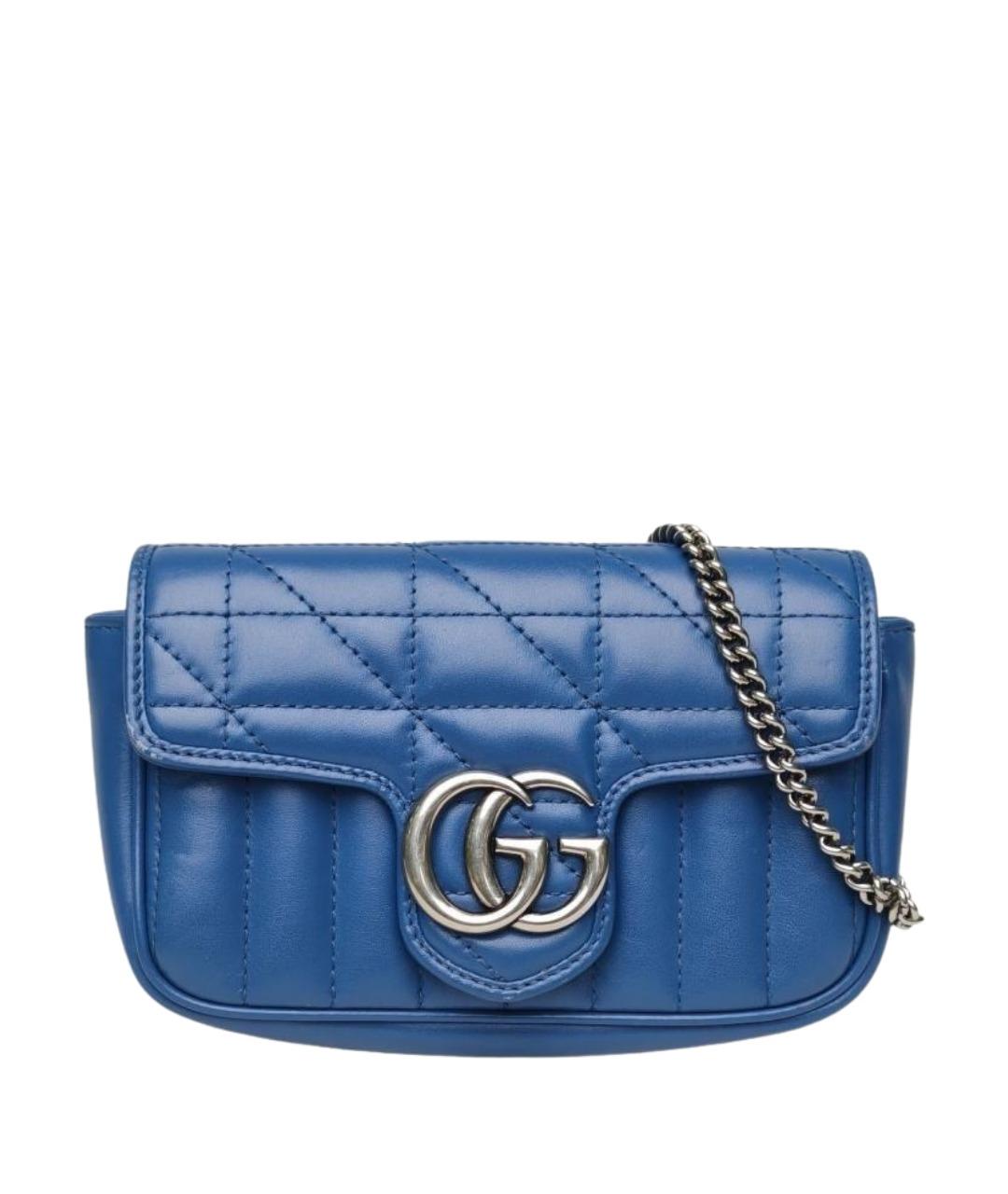 GUCCI Синяя кожаная сумка через плечо, фото 1